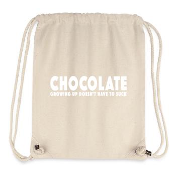 CHOCOLAT - GRANDIR N’A PAS BESOIN D’ÊTRE NUL - Sac à cordon recyclé Stanley/Stella - blanc naturel - Devant