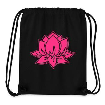 Lotus, Lotusblüte, Lotusblume, 23 Farben wählbar - Stanley/Stella recycelter Gym Bag - Schwarz - Vorne