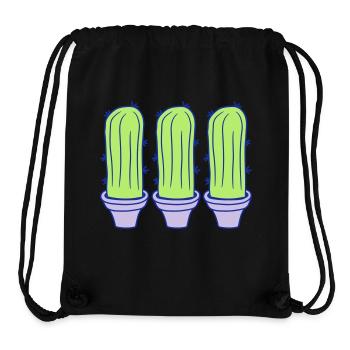 3 Small Cacti Cactus Spines Desert Flower Pot - Stanley/Stella Recycled Gym Bag - black - Front