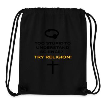 Science vs. Religion - Sac à cordon recyclé Stanley/Stella - noir - Devant