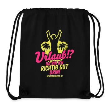 Urlaub - Stanley/Stella recycelter Gym Bag - Schwarz - Vorne