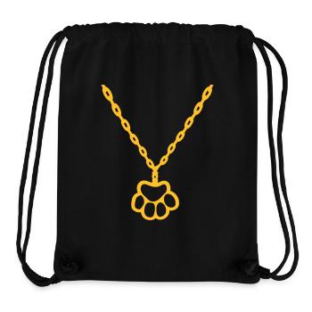 Katze Pfote Hund Tier Halskette Halsband Schmuck - Stanley/Stella recycelter Gym Bag - Schwarz - Vorne