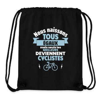 Cadeau fête des pères, les meilleurs cycliste,vélo - Sac à cordon recyclé Stanley/Stella - noir - Devant