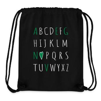 love vegan - Stanley/Stella recycelter Gym Bag - Schwarz - Vorne