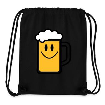 Visage de bière - Sac à cordon recyclé Stanley/Stella - noir - Devant