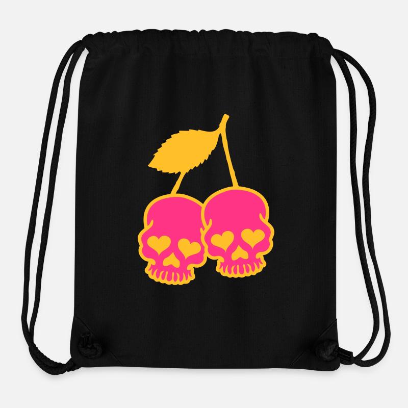 CHERRY SKULL - Stanley/Stella Recycled Gym Bag - black