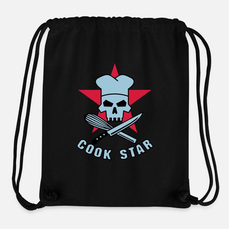 cook_star_2 - Sac à cordon recyclé Stanley/Stella - noir