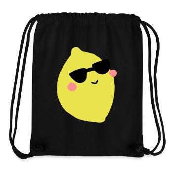 Zitrone - Stanley/Stella recycelter Gym Bag - Schwarz - Vorne