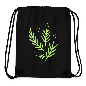 Motif de brindilles - Sac à cordon recyclé Stanley/Stella - noir - Devant