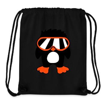 Pinguin Vogel Coole Schibrille DJ Spaß Vögelchen - Stanley/Stella recycelter Gym Bag - Schwarz - Vorne