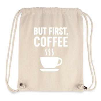Kaffeesüchtiger Kaffee zuerst - Stanley/Stella recycelter Gym Bag - Naturweiß - Vorne