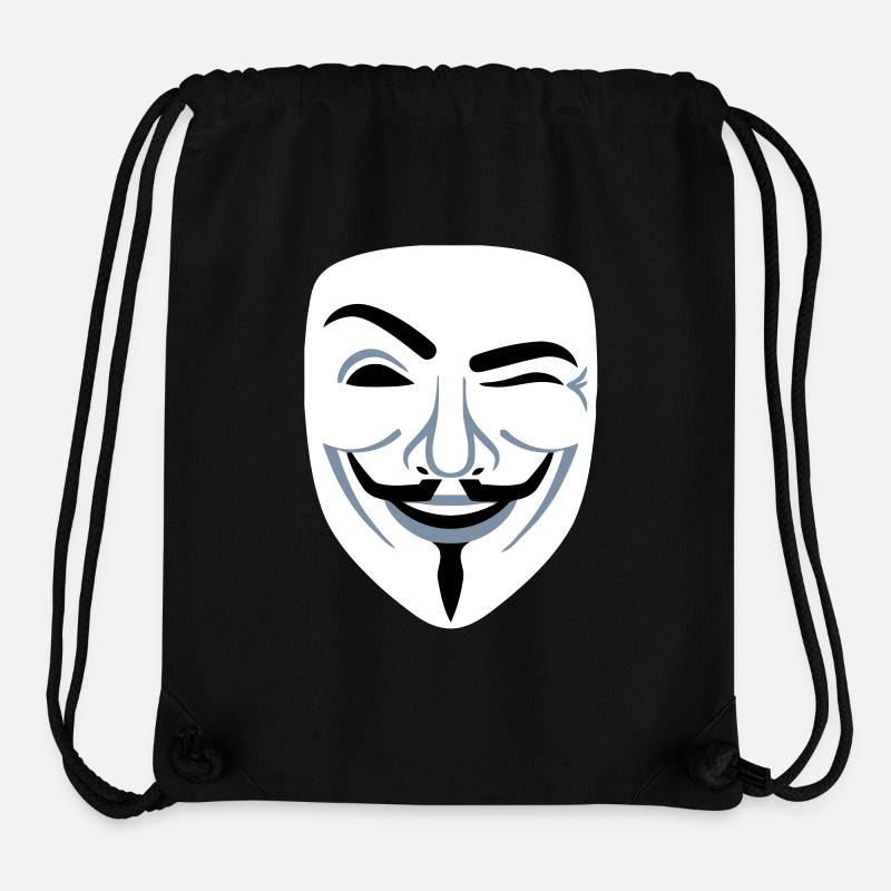 Fun Anonymous Guy Fawkes - Sac à cordon recyclé Stanley/Stella - noir