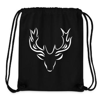Deer Moose head reindeer illustration antler - Stanley/Stella Recycled Gym Bag - black - Front