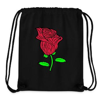 Jolie belle fleur de rose feuille roses romantique - Sac à cordon recyclé Stanley/Stella - noir - Devant