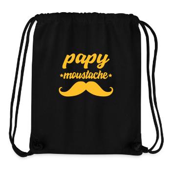papy moustache - Sac à cordon recyclé Stanley/Stella - noir - Devant