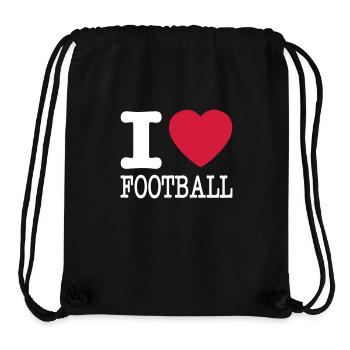i love football / I heart football 2c - Sac à cordon recyclé Stanley/Stella - noir - Devant
