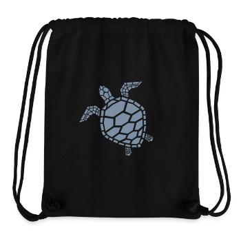 tortue de mer - Sac à cordon recyclé Stanley/Stella - noir - Devant