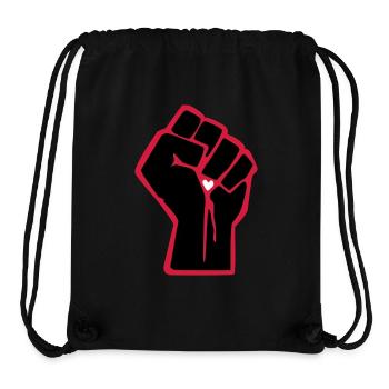 Fist avec le coeur - Sac à cordon recyclé Stanley/Stella - noir - Devant