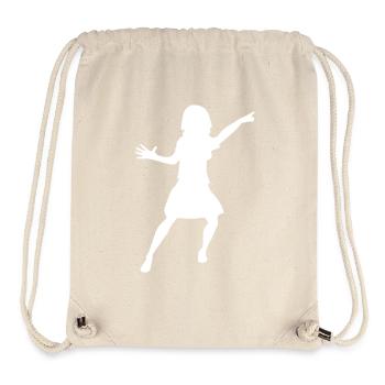 Femme Danse Montrant Doigt Silhouette Cool Fête Fun - Sac à cordon recyclé Stanley/Stella - blanc naturel - Devant