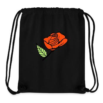 Jolie belle fleur de rose feuille roses romantique - Sac à cordon recyclé Stanley/Stella - noir - Devant