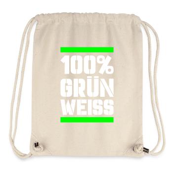 100 vert blanc - Sac à cordon recyclé Stanley/Stella - blanc naturel - Devant