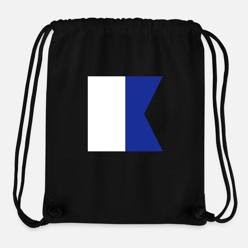 ICS - A (Alpha) - international code of signals - Sac à cordon recyclé Stanley/Stella - noir