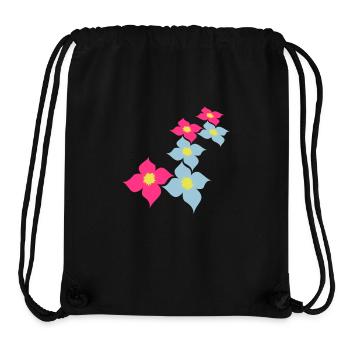 Beaucoup de jolies fleurs motif décoratif coloré belle - Sac à cordon recyclé Stanley/Stella - noir - Devant