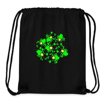 Beaucoup de jolies fleurs motif décoratif coloré belle - Sac à cordon recyclé Stanley/Stella - noir - Devant