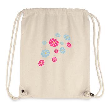Beaucoup de jolies fleurs colorées motif décoratif belle - Sac à cordon recyclé Stanley/Stella - blanc naturel - Devant