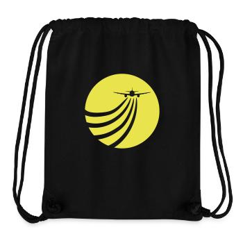 Flugzeug fliegt in die Sonne Fliegen Streifen Rund - Stanley/Stella recycelter Gym Bag - Schwarz - Vorne