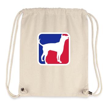 Dog Silhouette Symbol Red Blue Sport Logo Square - Stanley/Stella Recycled Gym Bag - natural - Front