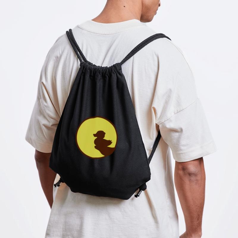 Ente sitzt Mond nachts Klippe Werwolf heulen Wolf Stanley/Stella recycelter Gym Bag