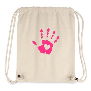 heart in handprint - Stanley/Stella Recycled Gym Bag - natural - Front