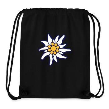 Weiße Alpen Edelweiß Blume Bergblume Berge Wandern - Stanley/Stella recycelter Gym Bag - Schwarz - Vorne