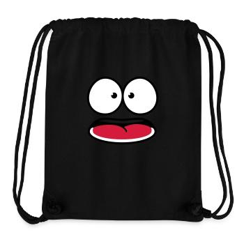 Frightened Insecure Looking Cartoon Face - Stanley/Stella Recycled Gym Bag - black - Front