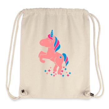 Étoiles de paillettes Licorne debout - Sac à cordon recyclé Stanley/Stella - blanc naturel - Devant