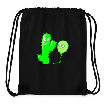 Cactus balloon handshake greeting spikes - Stanley/Stella Recycled Gym Bag - black - Front
