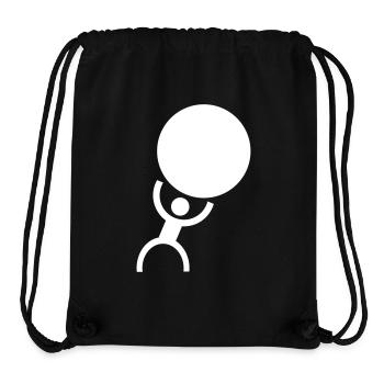 homme fort | bodybuilding | poids bodybuilder - Sac à cordon recyclé Stanley/Stella - noir - Devant