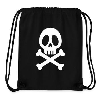 Piraten-Schädel und Knochen - tete de mort - Stanley/Stella recycelter Gym Bag - Schwarz - Vorne