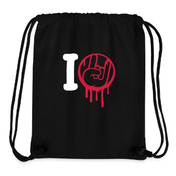 I Love Heavy Metal Hard Rock Musik Handgeste Herz - Stanley/Stella recycelter Gym Bag - Schwarz - Vorne