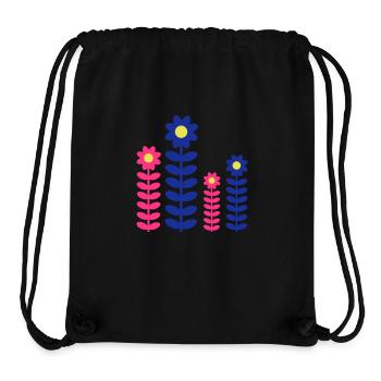 Beaucoup de jolies fleurs motif décoratif coloré belle - Sac à cordon recyclé Stanley/Stella - noir - Devant