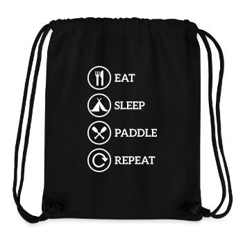 manger paddle sommeil pagaie Canoë Kayak répéter - Sac à cordon recyclé Stanley/Stella - noir - Devant