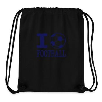 i love football with ball - Sac à cordon recyclé Stanley/Stella - noir - Devant