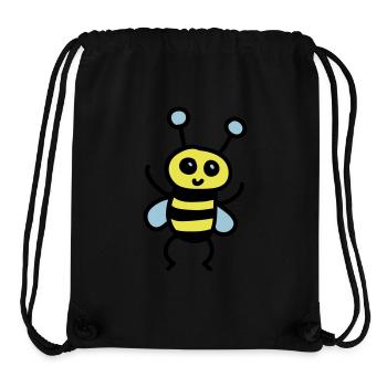 Abeille mignonne 3 - Sac à cordon recyclé Stanley/Stella - noir - Devant