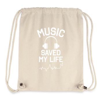 La musique m’a sauvé la vie - Sac à cordon recyclé Stanley/Stella - blanc naturel - Devant