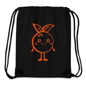 Kawaii-Design-Serie: süße Orange - Sac à cordon recyclé Stanley/Stella - noir - Devant