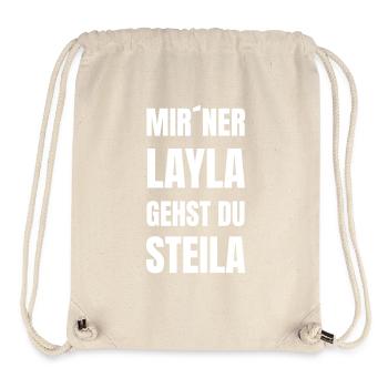 Avec Layla, vous allez raide - Sac à cordon recyclé Stanley/Stella - blanc naturel - Devant
