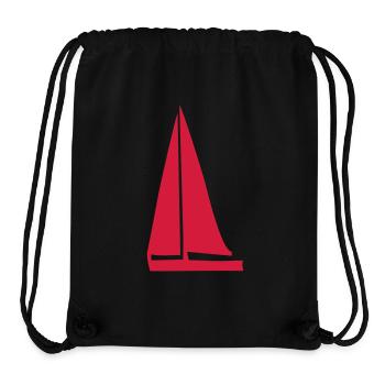 bateau à voile - Sac à cordon recyclé Stanley/Stella - noir - Devant