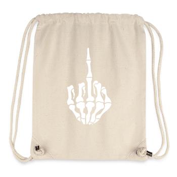 skull mittelfinger - Stanley/Stella recycelter Gym Bag - Naturweiß - Vorne