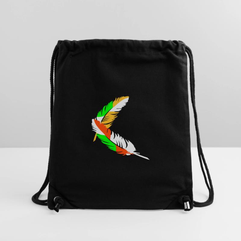 A colorful feather Stanley/Stella Recycled Gym Bag